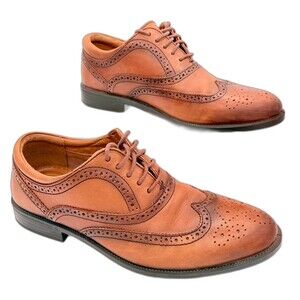 G. H. Bass Brown Leather Flex Step Wingtip Brogue Oxfords Men’s size 10M